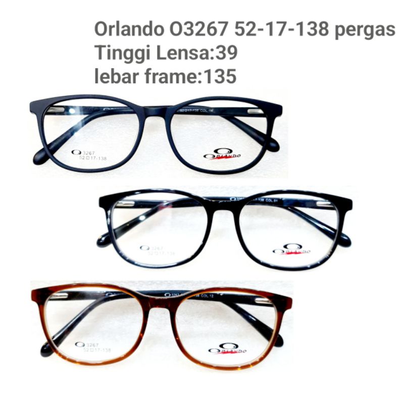 Frame Kacamata Orlando O3267 52-17-138 pergas spring