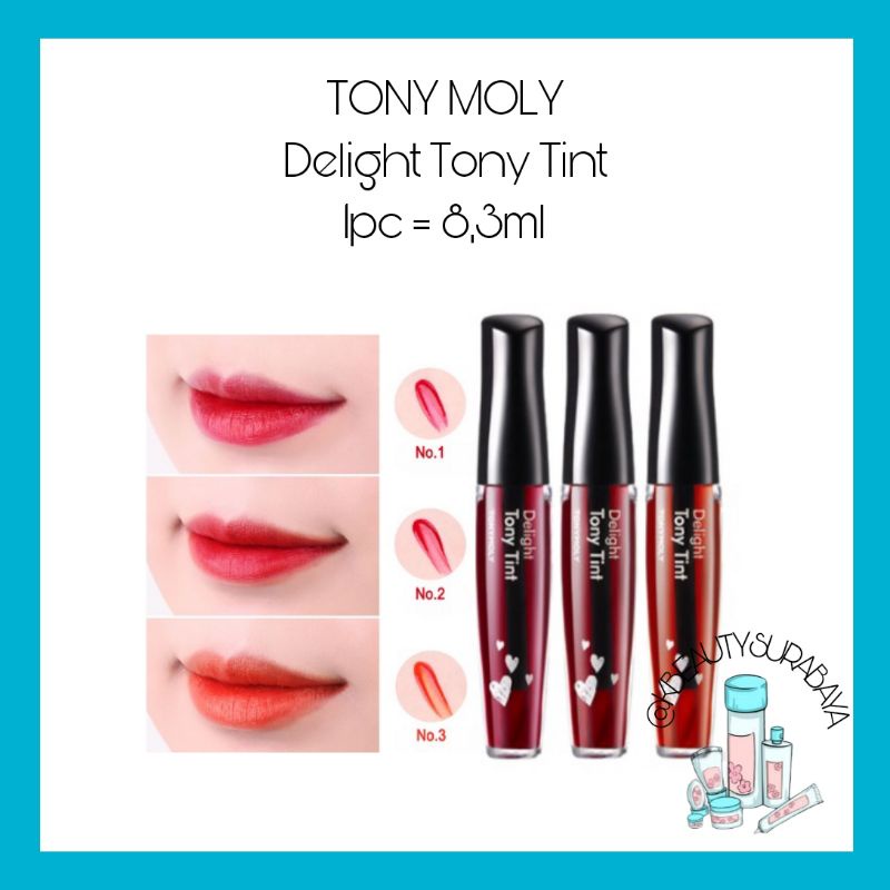 (SHADE LENGKAP) TONY MOLY Delight Tony Tint Original Korea / TONY MOLY Delight Liptint / TONYMOLY Liptint