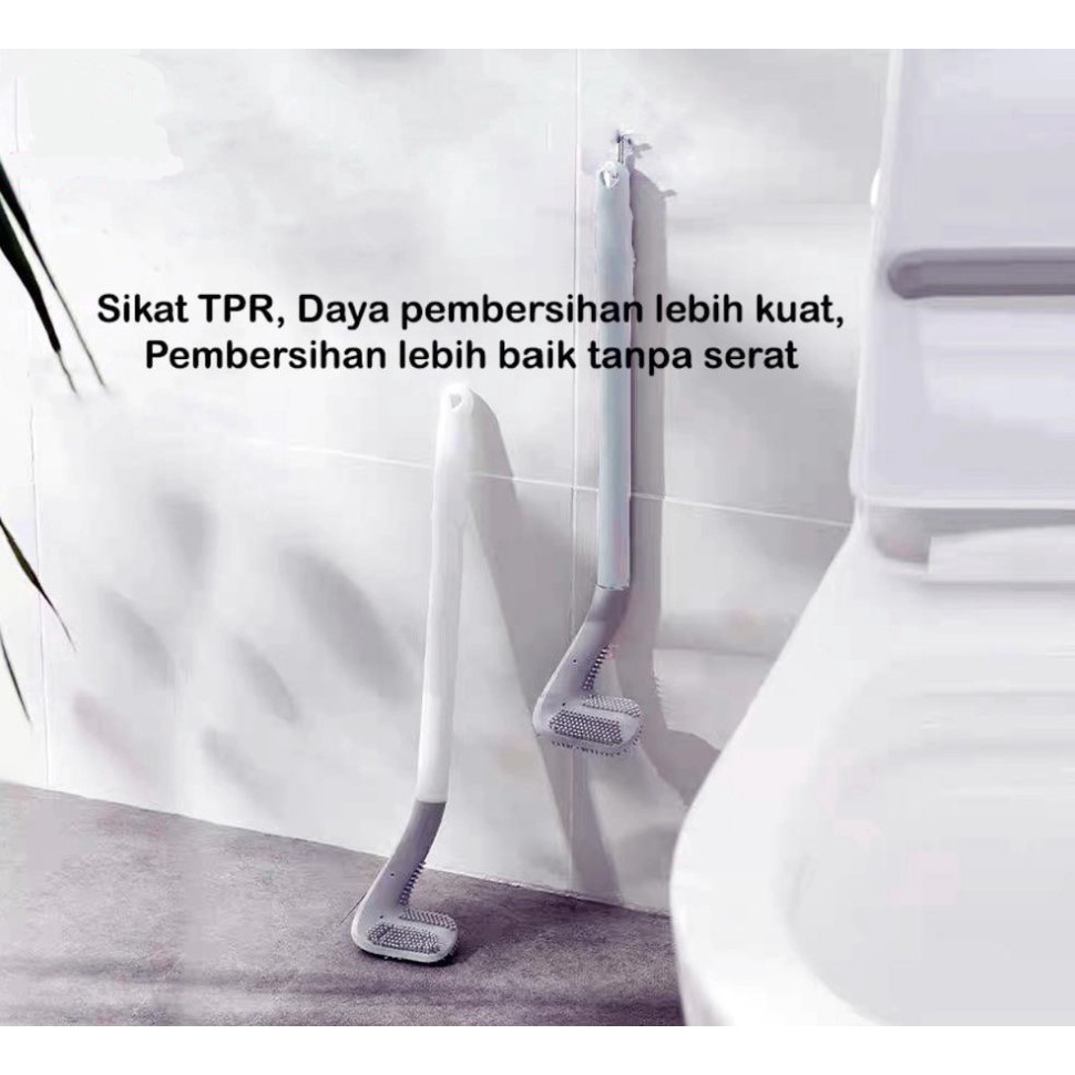 PA Sikat Toilet Silikon Bentuk Stik Golf / Alat Pembersih WC Kamar Mandi / Toilet Brush Silicone Fleksible Serbaguna Sela Karet Lentur PR129