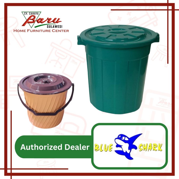 Tong Air / Timba / Ember Plastik Blue Shark Bulat