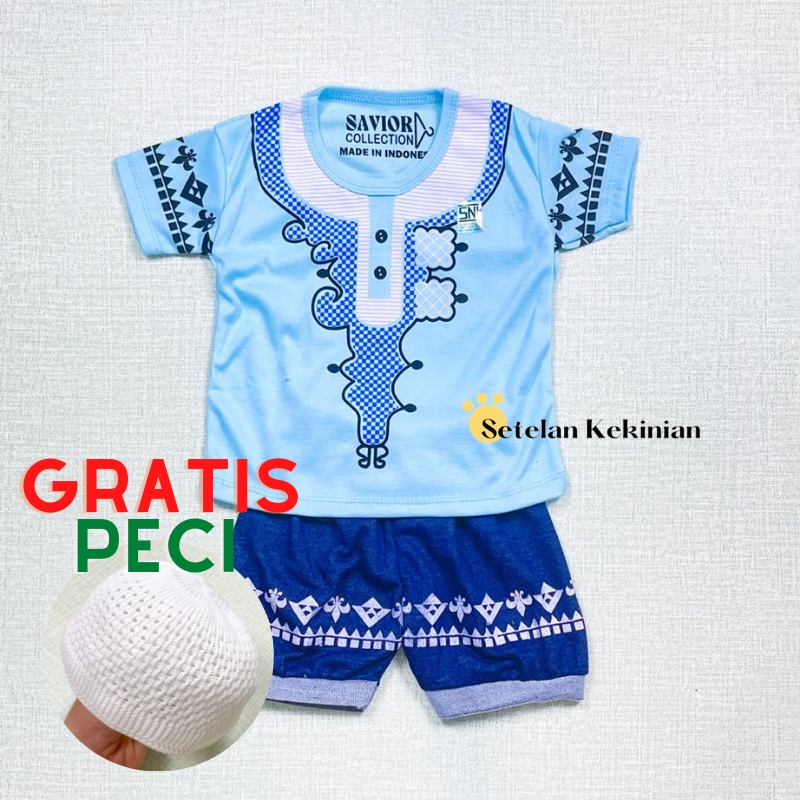 [GRATIS PECI] Baju Bayi Kokoh Muslim Idul Raya 0-12bulan Ecer Kasual Setelan Anak Cowok Keren Trendy Bisa COD Halus Kekinian Kasual Anak Cowok