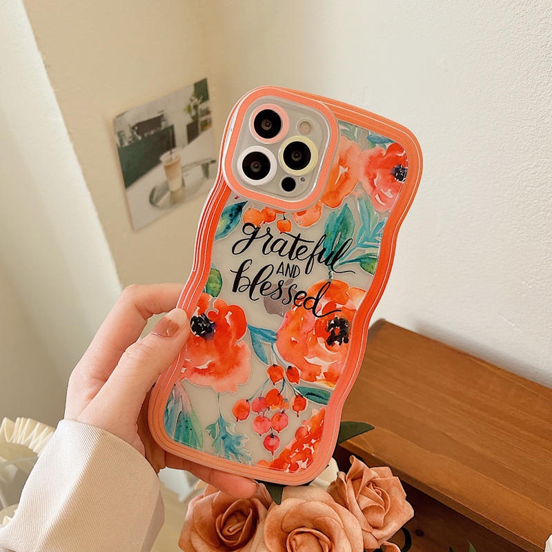 Soft Case Samsung A04E A04 A13 A03 A03S A50 A50S A30S A23 A22 A21S A12 A02S A11 A51 A10 A30 A53 A52S M12 A71 A53 A32 A73 Modern Halus Desain Hutan Hujan Tanaman Bunga Sarung Telepon