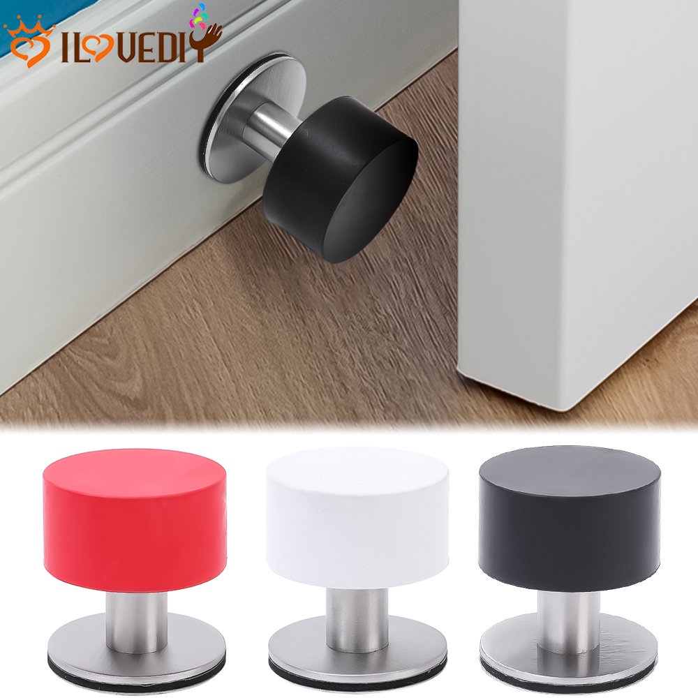 Penjaga Furniture Tahan Lama Aksesoris Perekat Diri Mute Doorstopper Gagang Jendela Rumah Crash Pad Dinding Anti-Tabrakan Bantalan Pelindung Stainless Steel Karet Door Stop