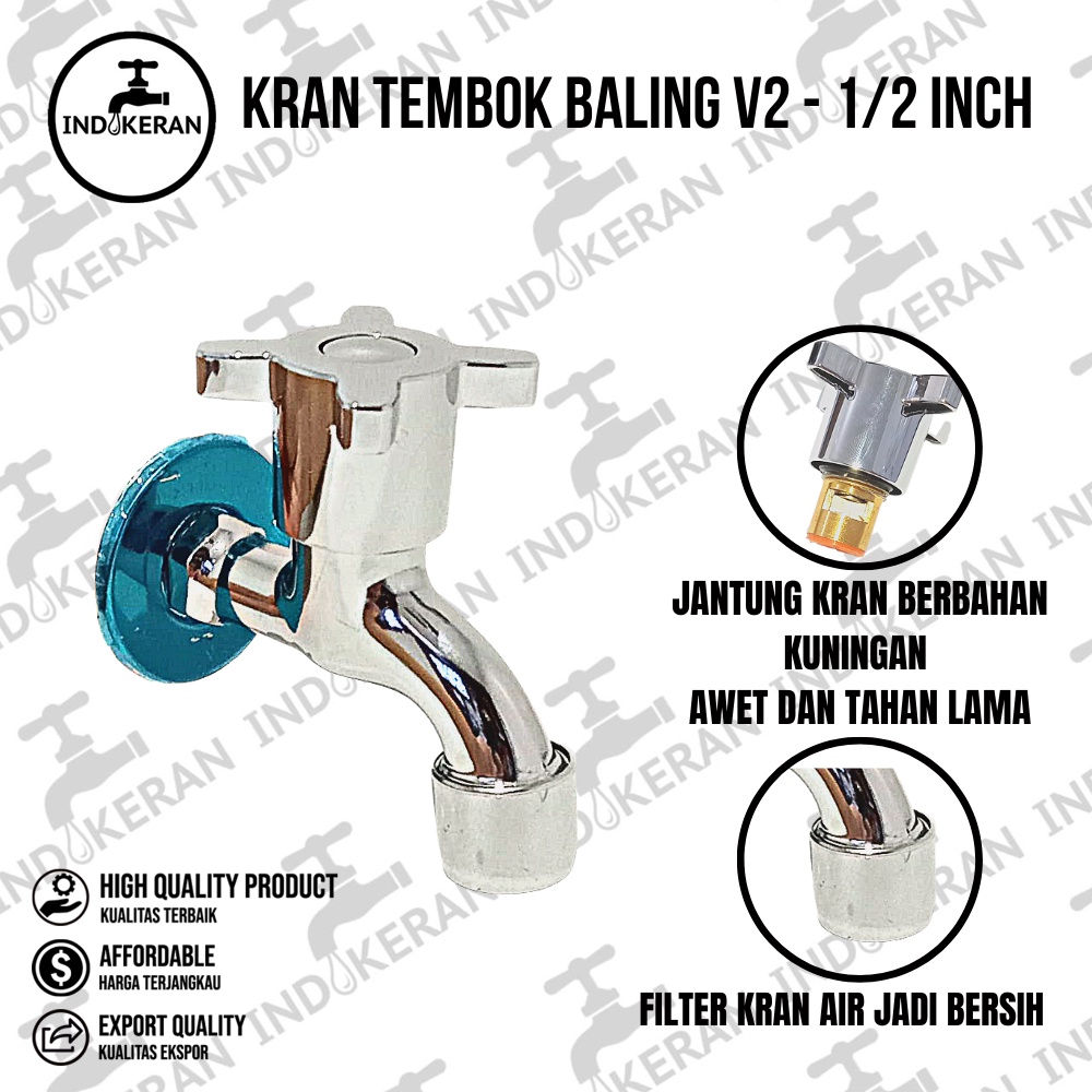 INDOKERAN - Kran Tembok Baling V2 - 1/2 inch - High Quality