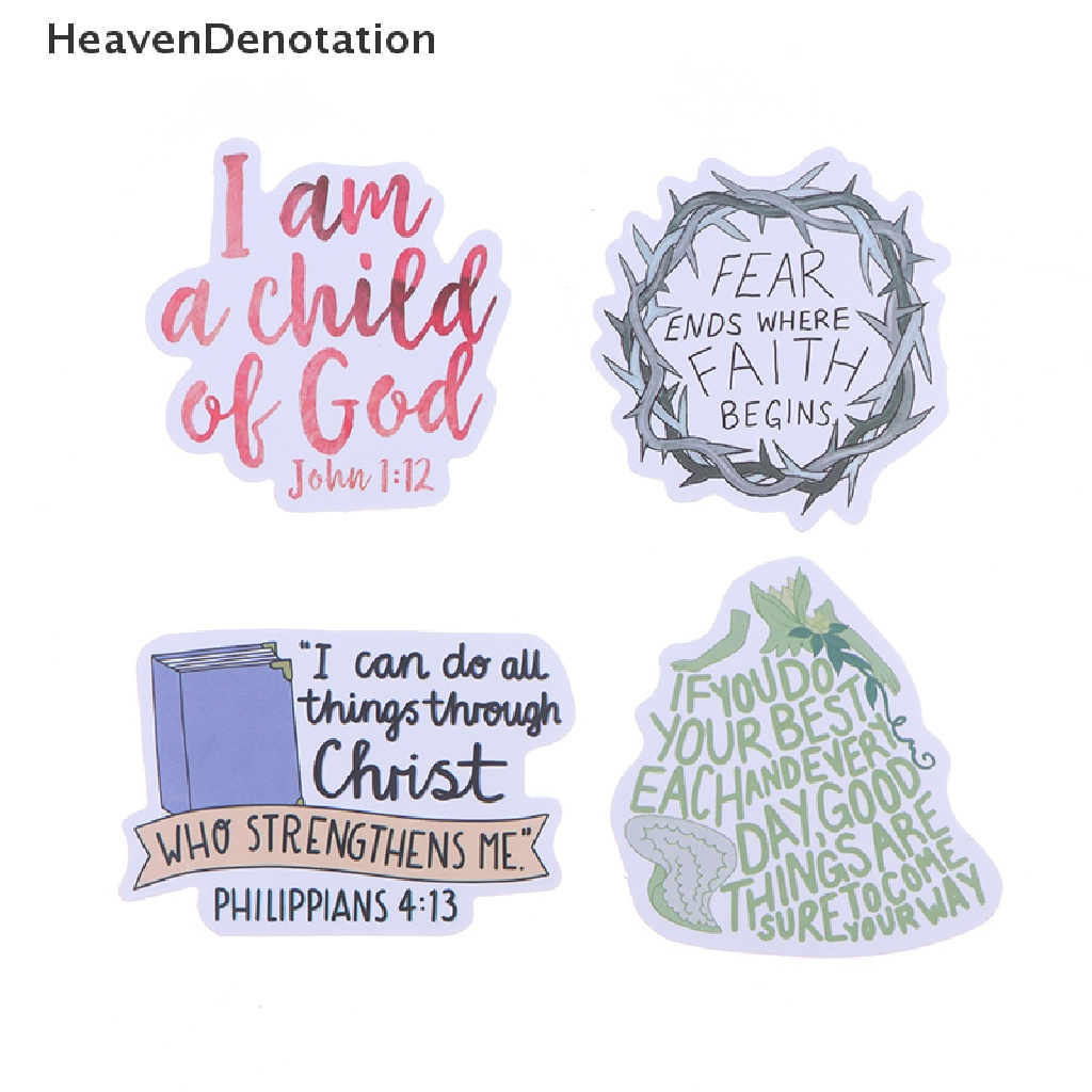 [Denotasi Surga] 52pcs Ungkapan Yesus Kristen Ucapan Agama Stiker Bible Sticker Decal HDV