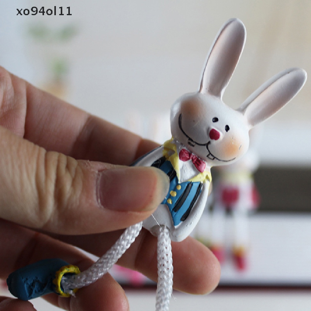 Xo 4Pcs/set Patung Kelinci Bunny Lucu Dengan Kaki Panjang Patung Boneka Kelinci OL