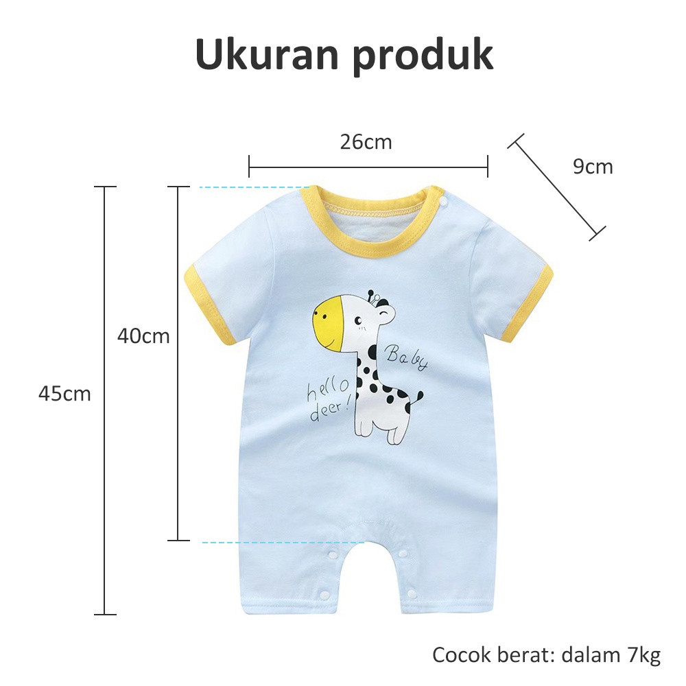 Halo Baby Romper Baju Bayi/Jumper Bayi  / Jumper Pendek Bayi 0 - 12 Bulan/Jumpsuit Anak Bayi Baju Tidur