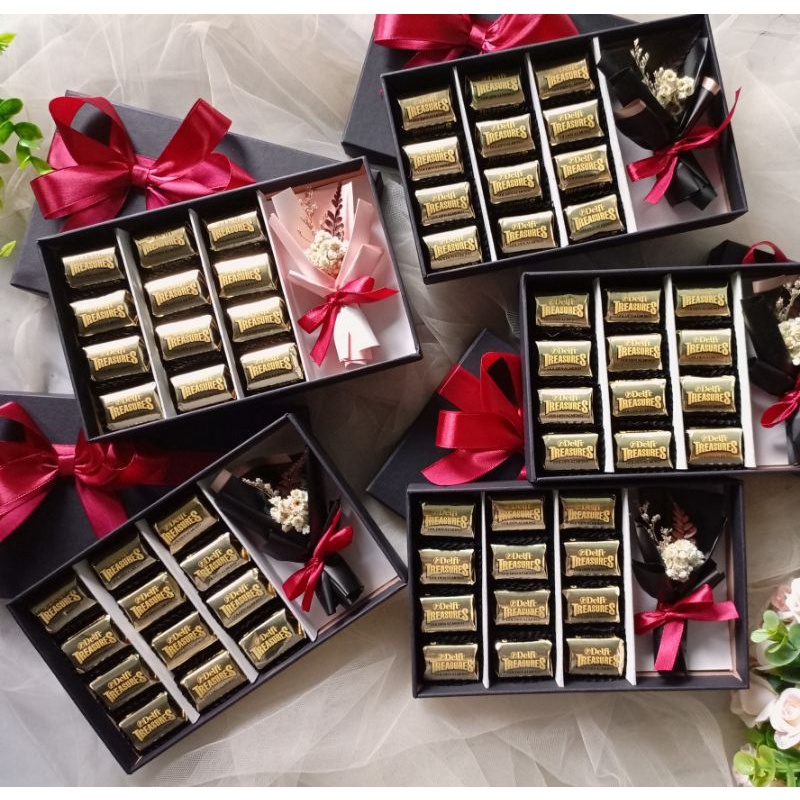 HAMPERS COKLAT BOX DELFI TREASURE ALMOND /BOX PREMIUM KADO ULTAH/ ANNIV WEDDING /WISUDA