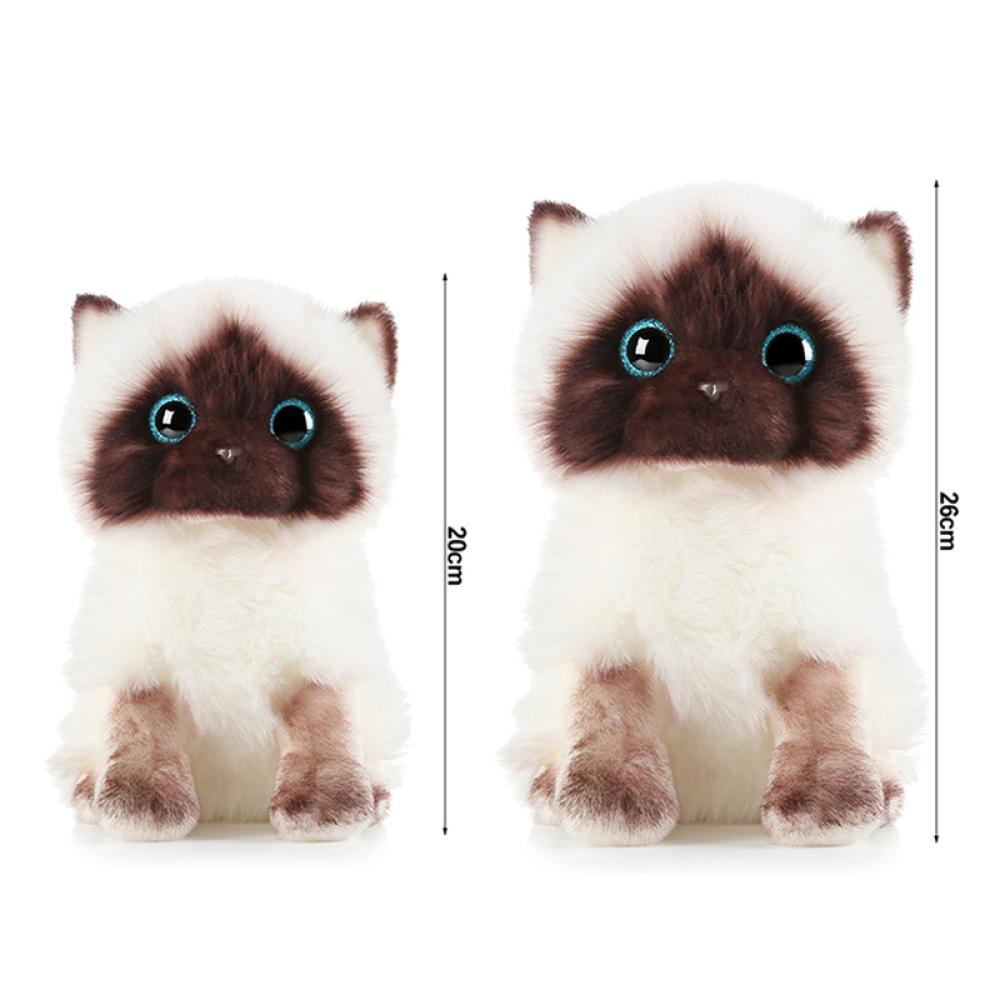 Timekey 20/26CM Simulasi Lucu Ragdoll Kucing Mainan Mewah Mata Biru Kitten Boneka Manusia Hidup Ragdoll Kucing Dekorasi Rumah Untuk Anak Perempuan S8Y3