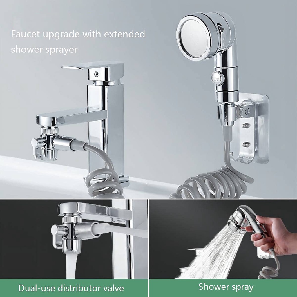 Katup Peniup Keran Dapur Dengan Kepala shower Faucet Adapter Splitter Set Untuk Pendidingan Air Rumah Kamar Mandi Kitchen Diverter