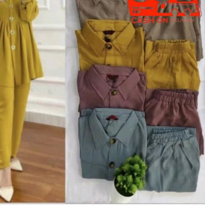 ➹ Zivia Set - Setelan Crinkle Airflow Polos Standar / Setcel polos crinkle / One set zivia premium /