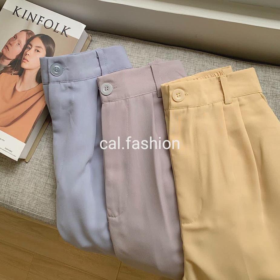 Bisa COD Loose Pants 332 [PART 1] by Cal.Fashion Bahan Polyester Warna black mauve cream matcha lila