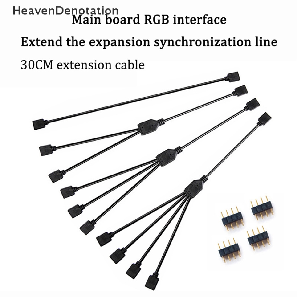 [HeavenDenotation] Motherboard Komputer RGB Split Synchronous Kabel 12V 4-pin Ekstensi Tcable 5V ARGB 3-pin Hub HDV