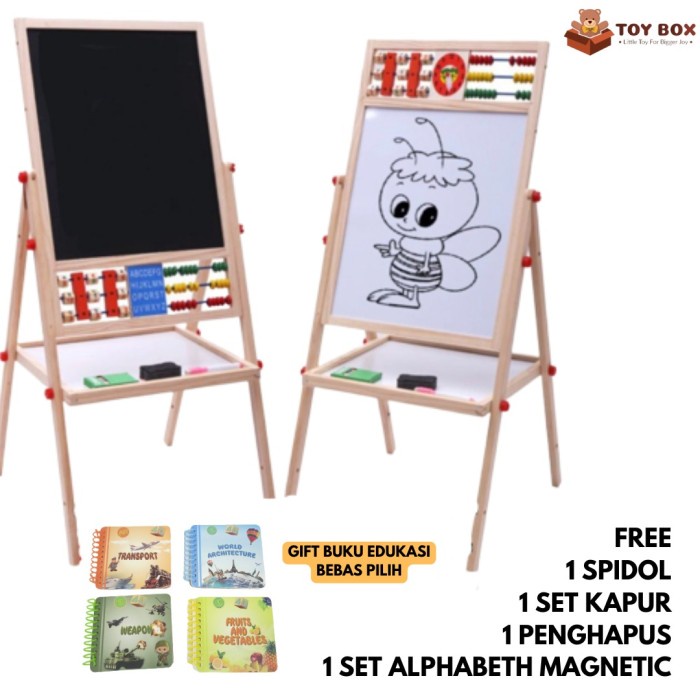 

BISA COD PAPAN TULIS 2 SISI BLACK+WHITEBOARD-UKURAN BESAR-MAGNETIC BOARD 2 IN 1