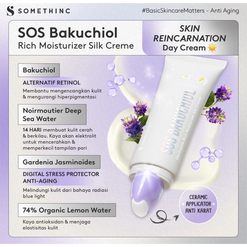 SOMETHINC SOS BAKUCHIOL ELECTROLYTE RICH MOISTURIZER SILK CREME 50ML