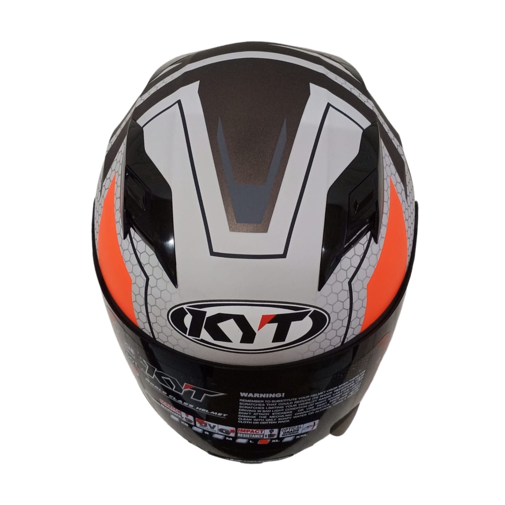 HELM KYT R10 #5 MATT GUNMETAL RED FLUO R-10 #5 KYT R-10 SMOKE VISOR