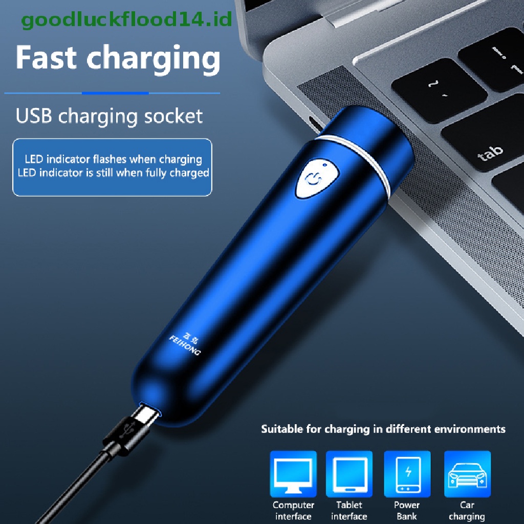 [GOOGFOUR] Alat Cukur Mini Elektrik Pria Portable Cukur Jenggot USB Charging Wanita Face Body Razor [TOP]