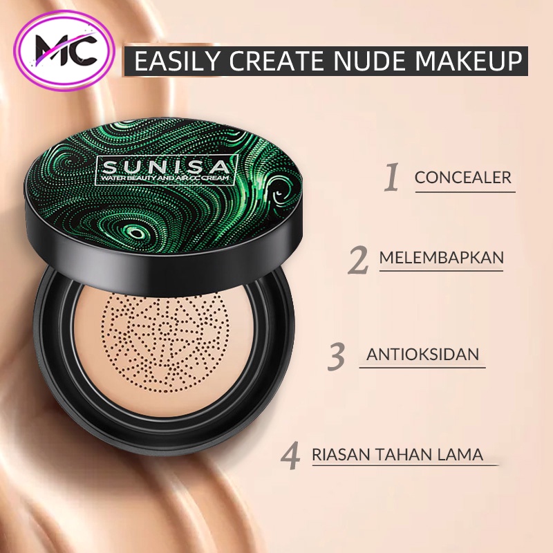 Fondation Make Over Sunisa Air Cusion BB Cream Original Sunisa Mushroom Head Air Cusion CC Cream Bedak Padat