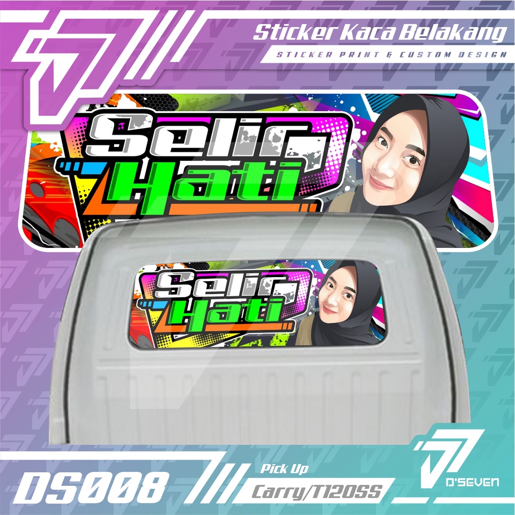 Stiker Kaca Belakang Custom Pick Up CARRY / T120SS Bisa Request Sticker Cewek Keren Sticker Print Va