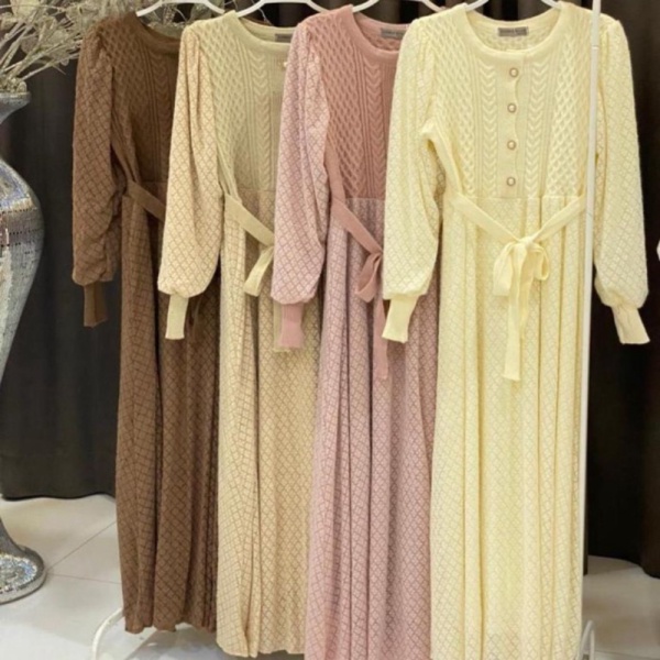 Promo Gamis Premium Vivorie Original V01- Dress Rajut Modern Limited
