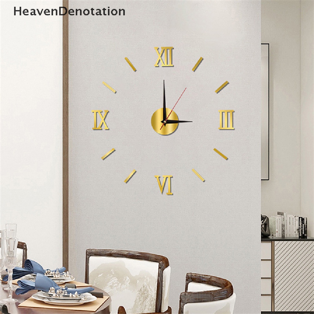 [HeavenDenotation] 3d Bercahaya Jam Dinding Tanpa Bingkai Akrilik DIY Digital Clock Wall Stiker Silent Clock Untuk Ruang Tamu Kamar Tidur Kantor Dekorasi Dinding HDV