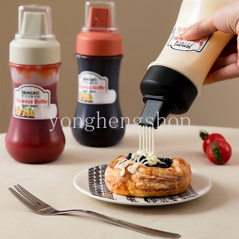 Botol Dispenser Saus Mustard / Mustard / Salad / Minyak Zaitun 350ml Dengan Nozzle Untuk Dapur