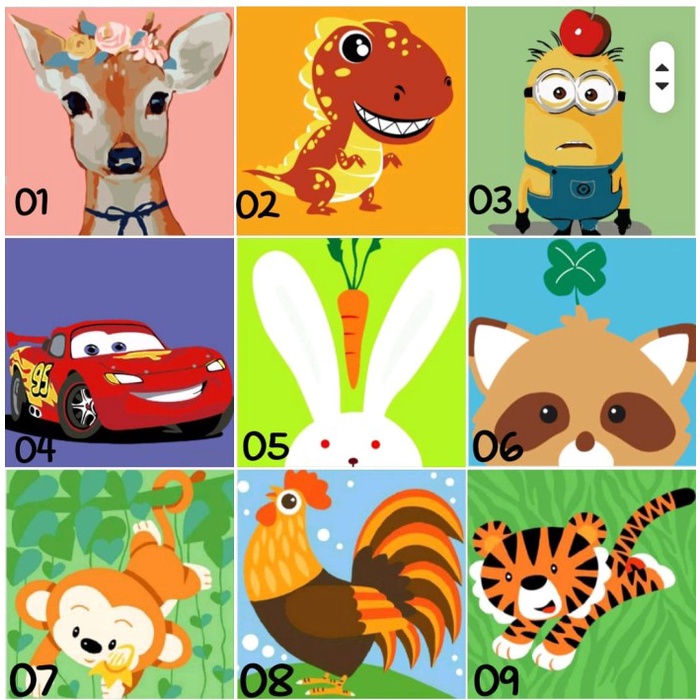 

DISKON SHOPEE/ Children Canvas Painting by Numbers Mainan Edukasi Melukis Mewarnai - C, 01