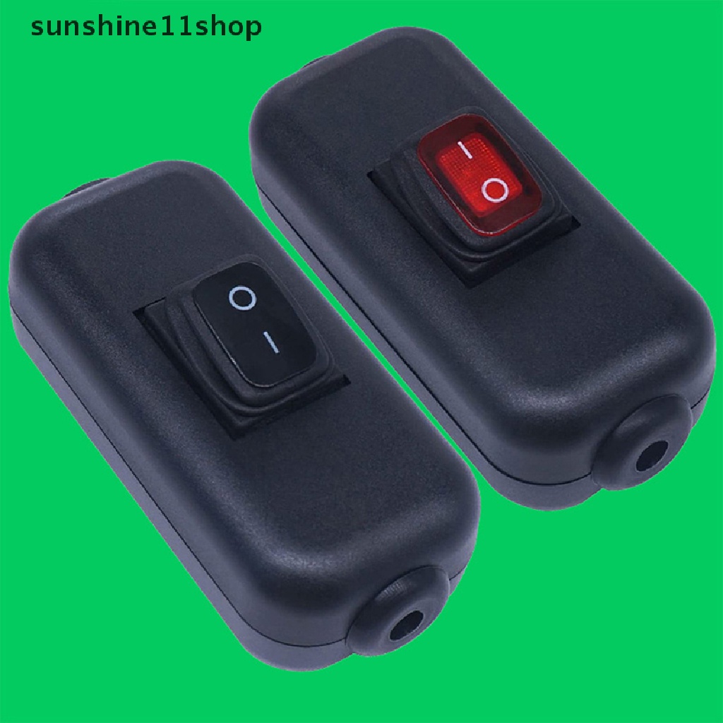 Sho 6A 250VAC Waterproof IP65 Inline Cable Rocker Switch Max AC100~250V Indikator LED N