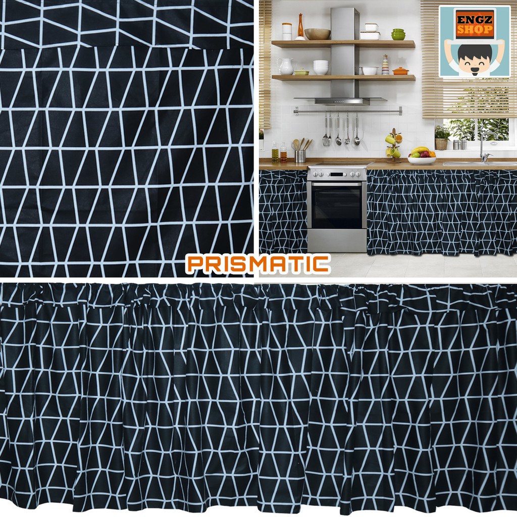 Set Dekorasi Dapur Katun Prismatic Hitam