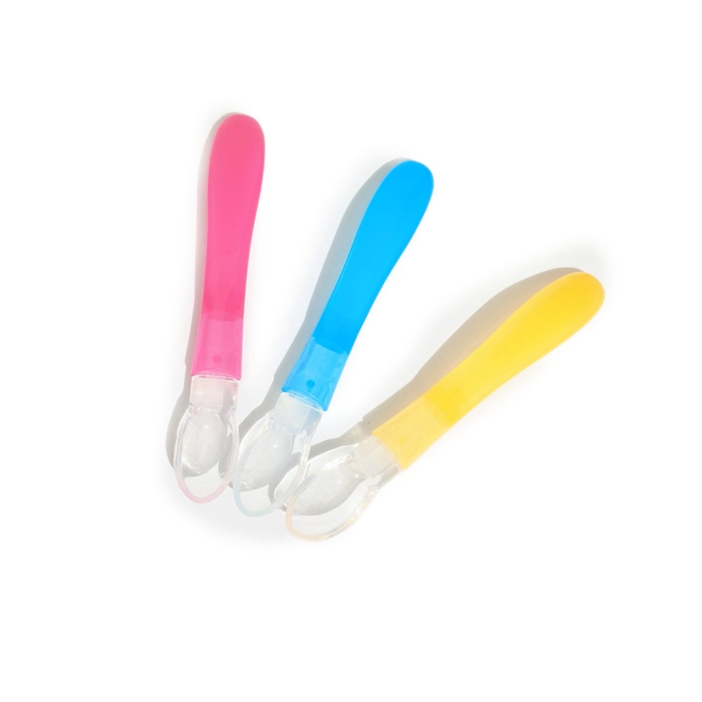 Sendok Makan Bayi Silikon MPASI - Baby Spoon Silicone l Seldok Bayi Silicone Lentur