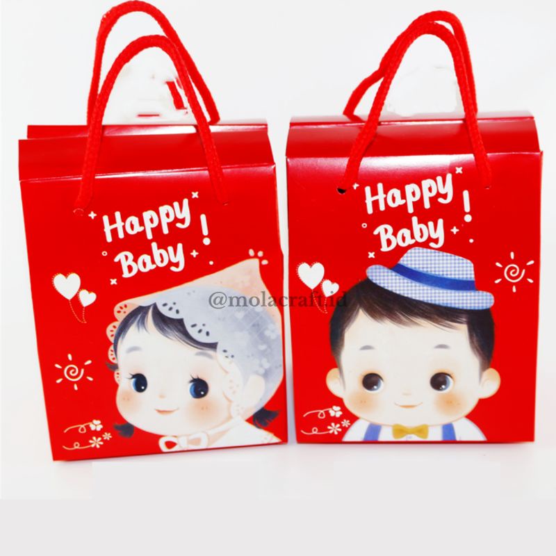 

Goodie bag ulang tahun (happy baby) / hampers kotak isi snack/ tas ulang tahun isi souvenir