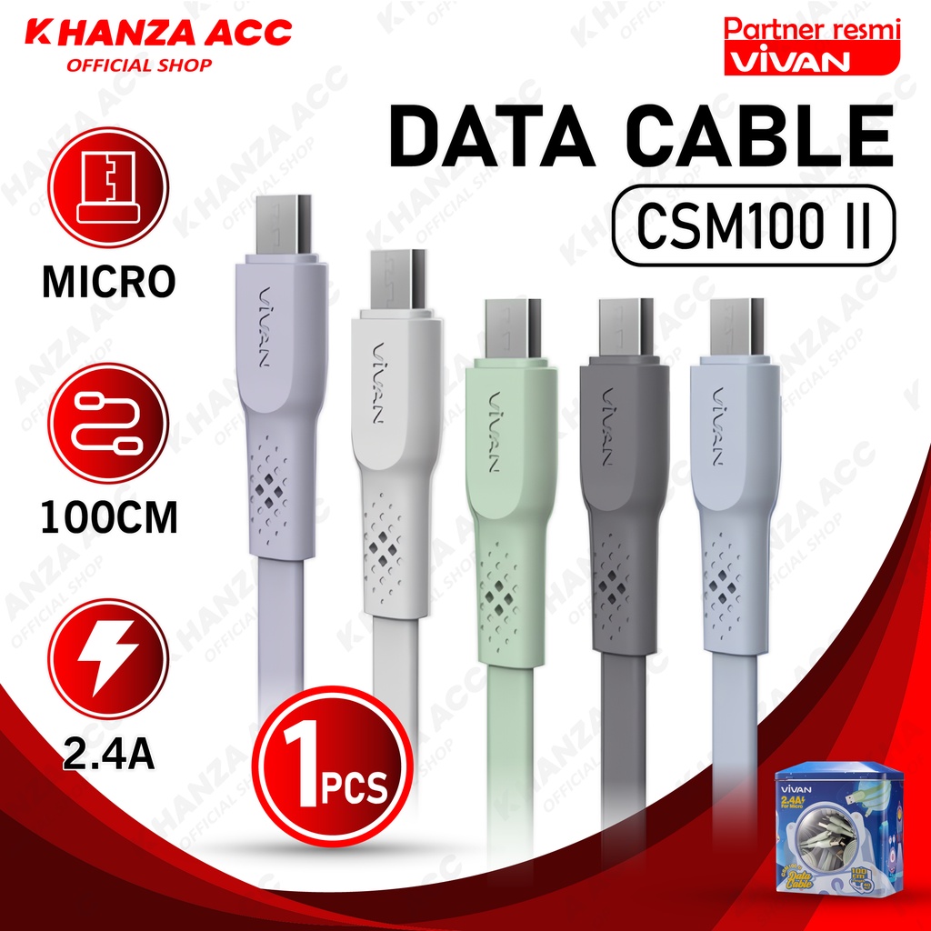KHANZAACC VIVAN CSM100 II Kabel Data Micro USB ( Ecer 1 Pcs )