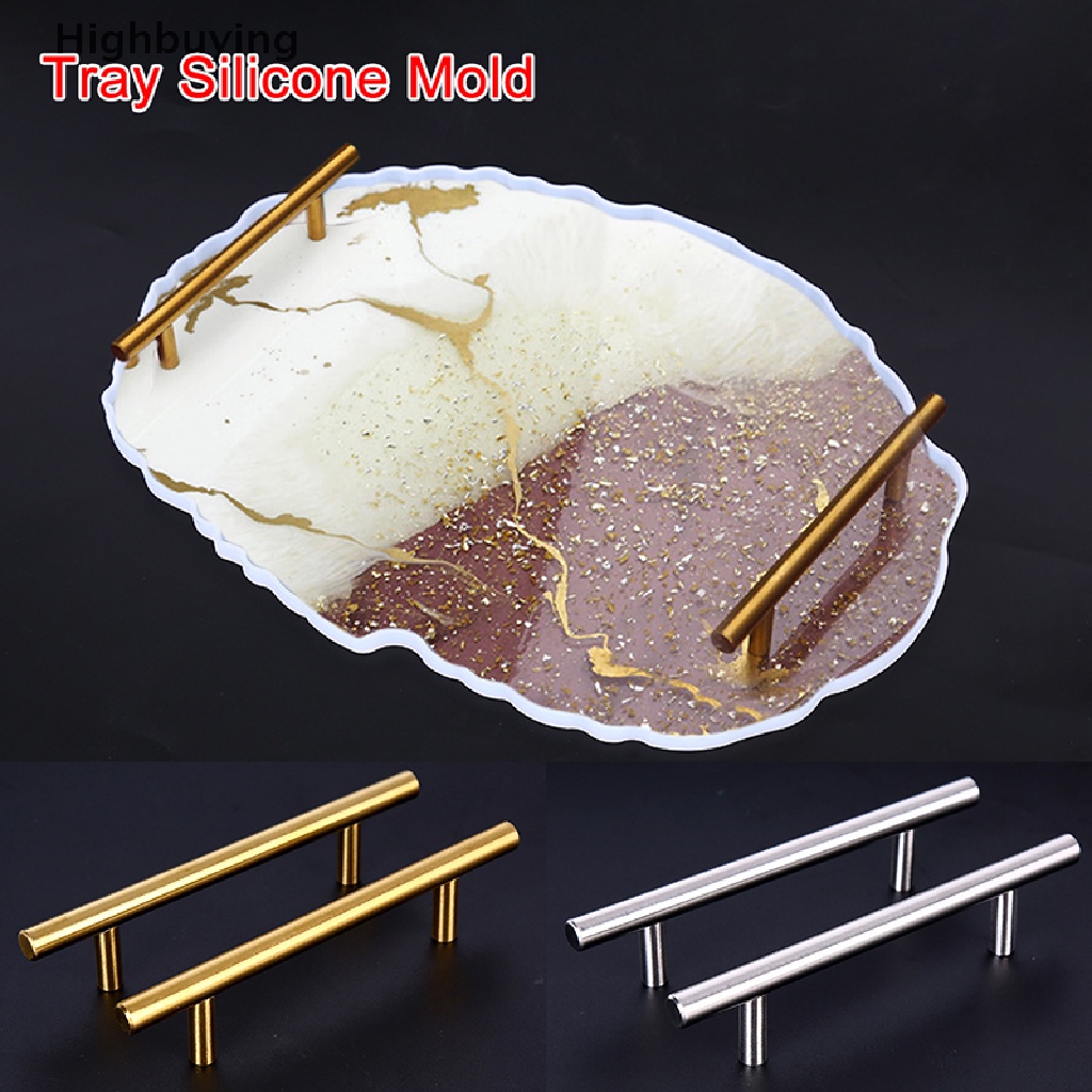 Hbid Set Cetakan Epoxy Kristal Resin DIY Cup Pad Tea Tray Holder Silicone Mold Glory