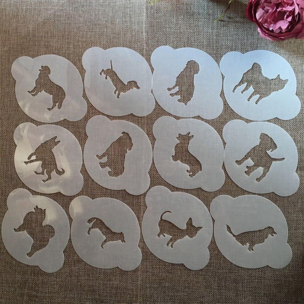 Solighter 12Pcs Layering Stencils DIY Album Pet Stamping Embos