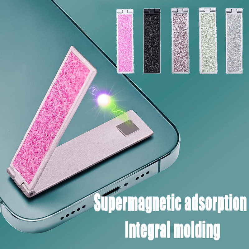 Holder Desktop Tipe Strip Portabel Dapat Disesuaikan Untuk Ponsel/Braket Meja Paduan Aluminium Penopang Gaya Hisap Magnetik