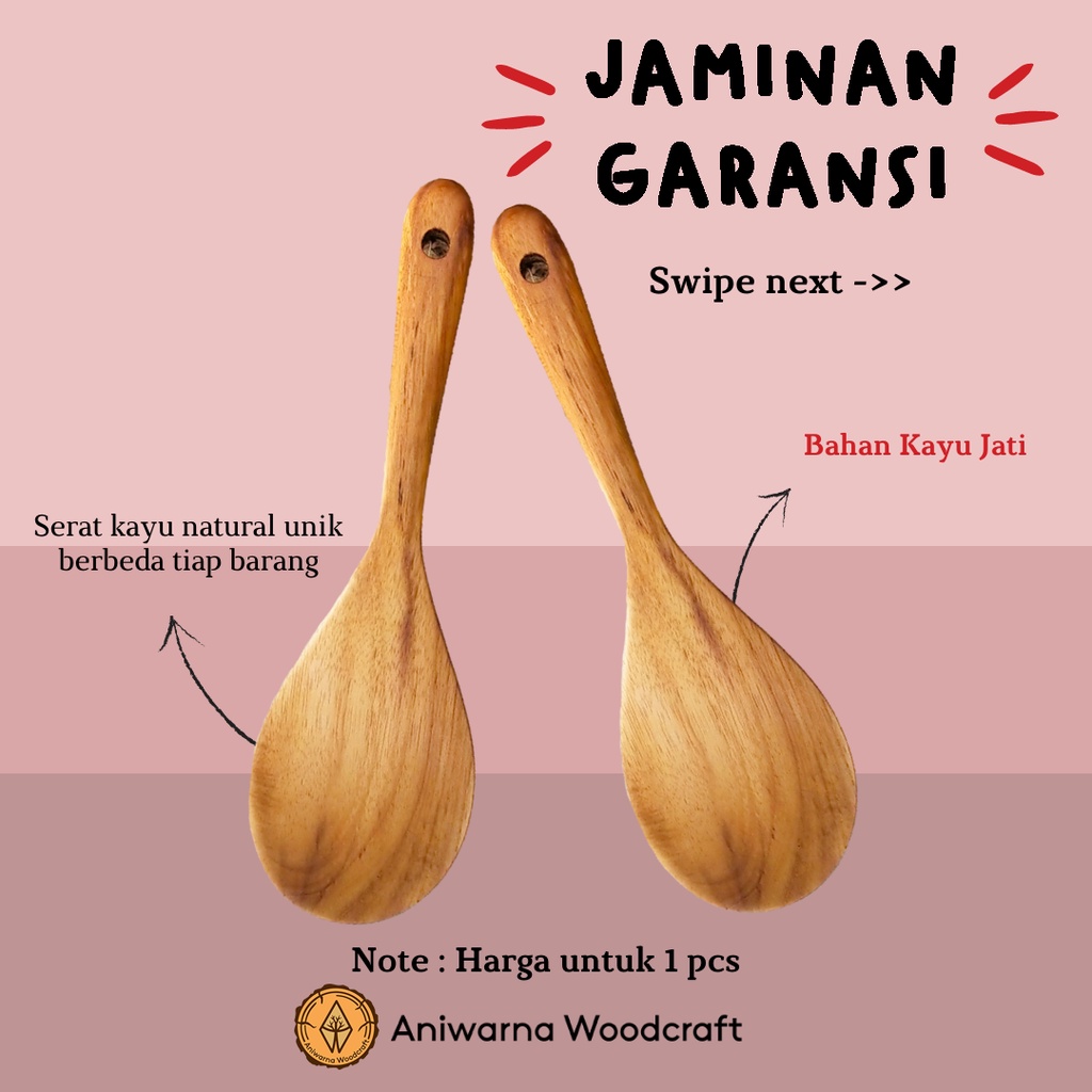 Centong Nasi Kayu Jati Tua Asli / Sendok Nasi Kayu Jati ( ACESI 02 )
