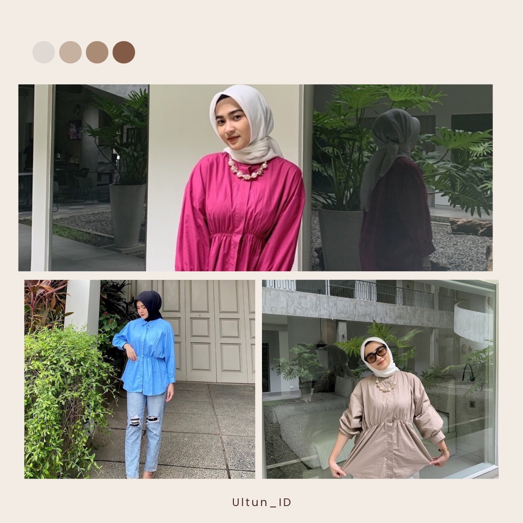 ALYA SHIRT Atasan Wanita Kemeja Wanita Pakaian Wanita Baju Lengan Panjang All Size linen