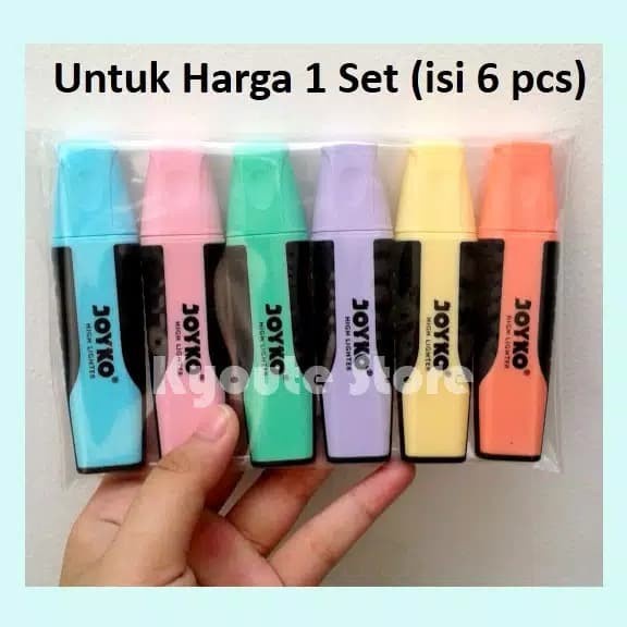 

BISA COD Highlighter Joyko Pastel Set 6 Pcs Best Seller