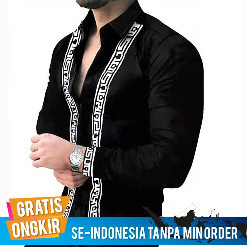 Kemeja Korea Kerja Pria Stasiun Panjang Lengan Import Langsung