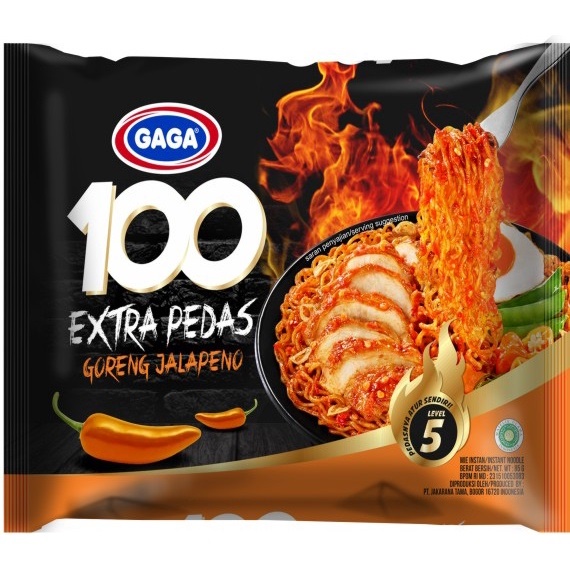 

GAGA 100 Mi Goreng Extra Pedas Goreng Jalapeno Level 5 85 gr