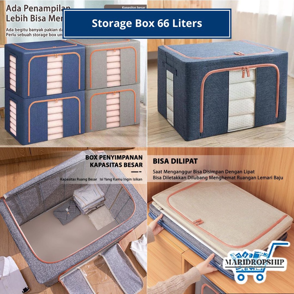 Storage Box 66 liters frame baja Double Zipper Large Box 66L Kokoh