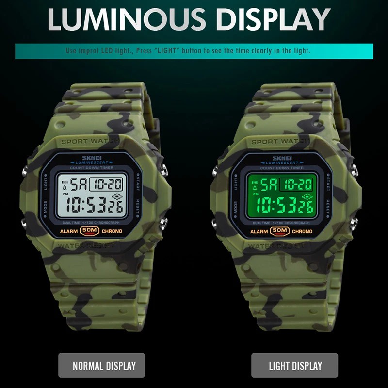 SKMEI 1628 Jam Tangan Pria Digital Water Resistant 50M