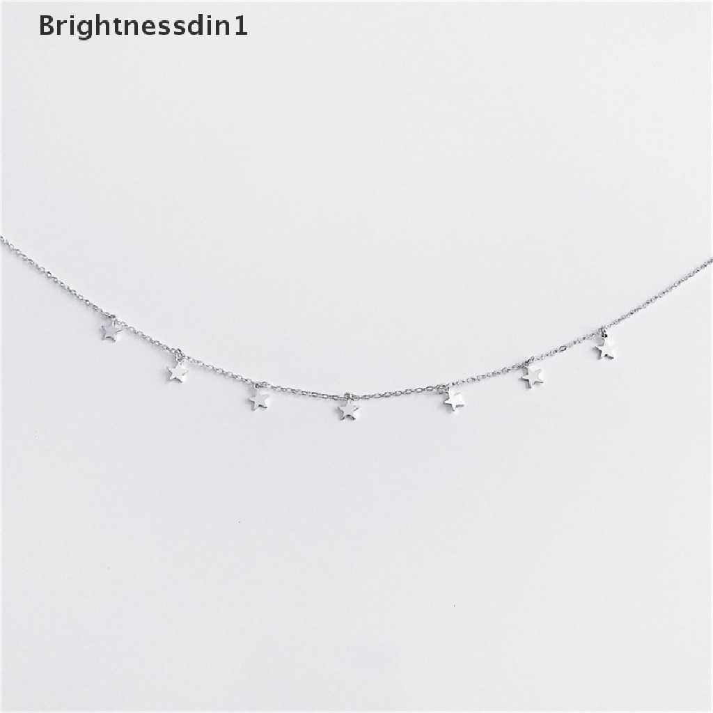 [Brightnessdin1] Charm Rantai Kalung Untuk Wanita Trendi Sederhana Bintang Liontin Rumbai Rantai Klavikula Pesta Perhiasan Hadiah Butik