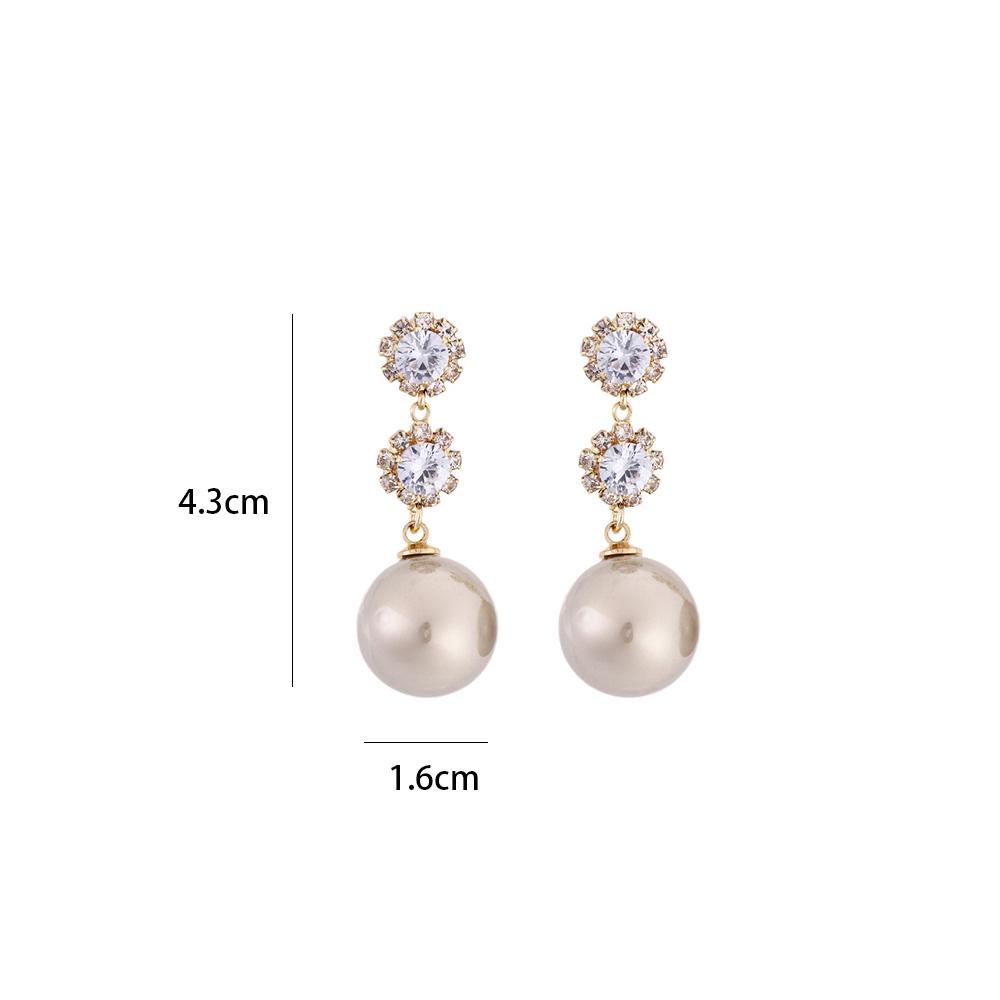 Mxbeauty Wanita Anting Mutiara Indah Halus Trendi Bunga Perhiasan Fashion Temperamen Berkilau Gaya Korea Menjuntai Earrings