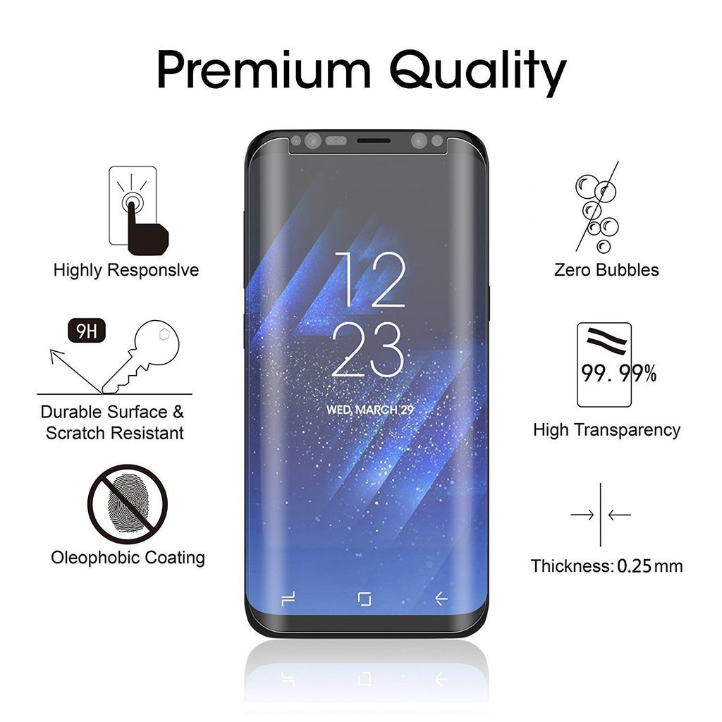 Untuk Samsung Galaxy S9 S8 Note8 9 3D Curved HD Bening Tempered Glass Pelindung Layar/Penjualan Panas