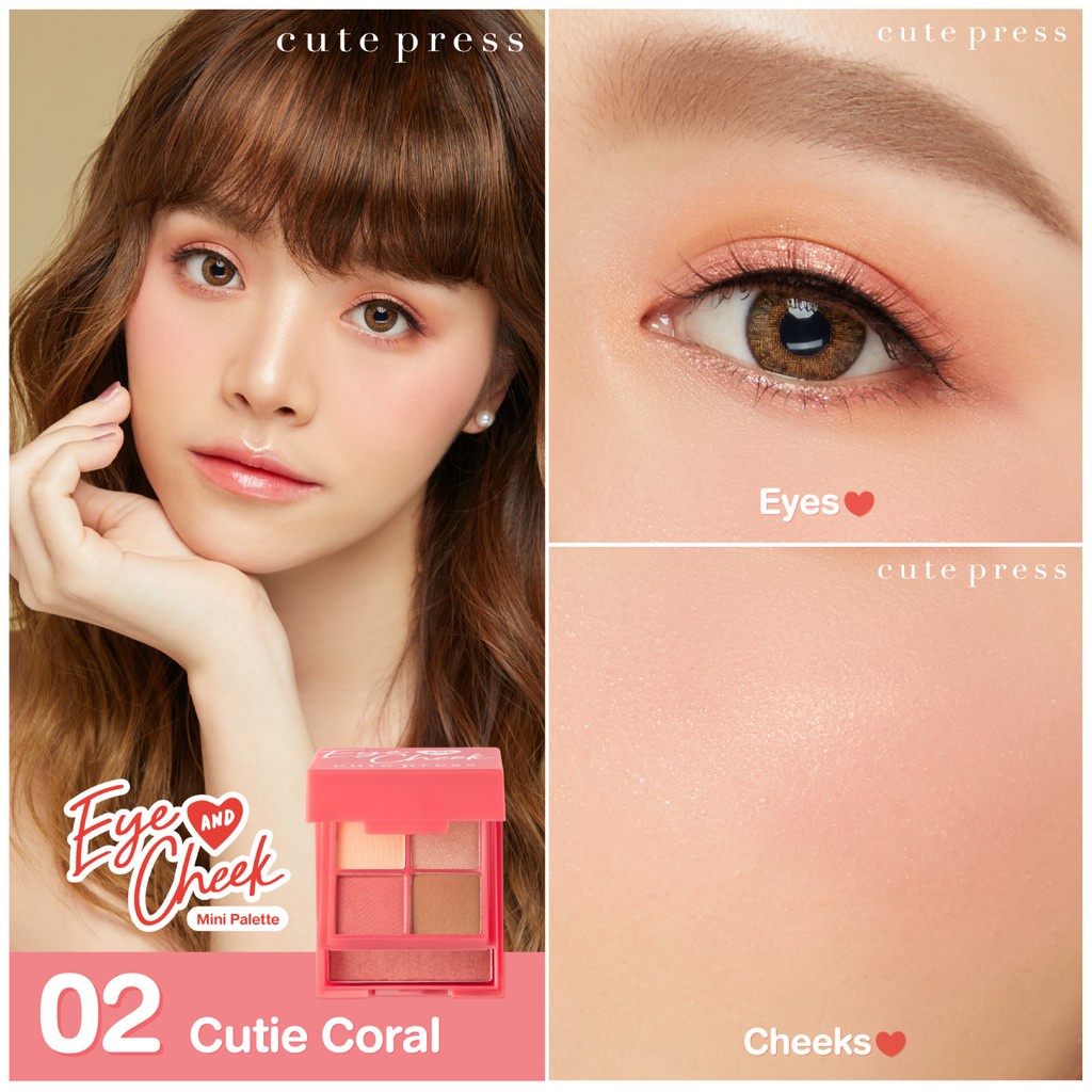 [BEST SELLER] Cute Press Eye and Cheek 2 in 1 | Mini Pallet Eyeshadow &amp; Blush On Thailand