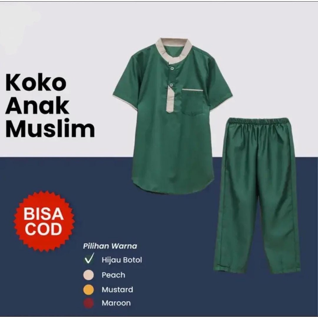 PROMO SETELAN BAJU KOKO ANAK BAYI LAKI LAKI USIA 1 SAMPAI 10 TAHUN/KOKO ANAK/JUBAH ANAK/PAKAIAN MUSLIM ANAK/GAMIS ANAK/KOKO BAYI/KURTA BAYI