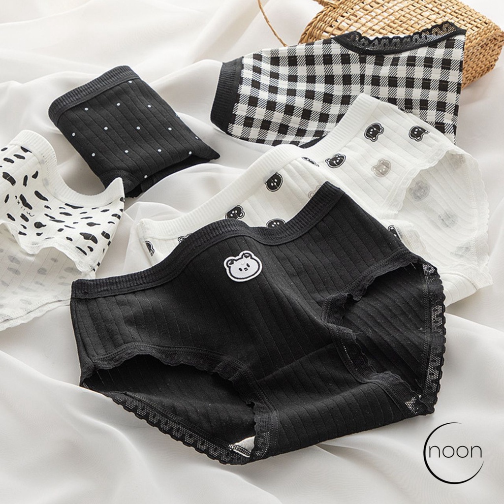 NOON (malicious) Celana Dalam CD Wanita Korea Motif Lucu Imut Katun Undies Import Impor Renda Lace Sorella Sorex Grosir Lusinan Murmer Sempak Cewek Remaja Young Hearts