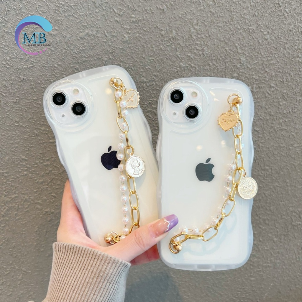 GC016 SOFTCASE WAVY GELOMBANG RANTAI MUTIARA FOR IPHONE 7 8 7+ 8+ X XS XR XS MAX 11 12 13 14 PRO MAX MB4392