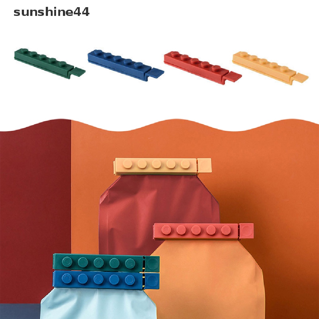 Sunshine 4pcs Klip Segel Snack Blok Bangunan Tas Penyimpanan Makanan Klip Sealing Bags Clips ID